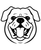 Bulldogge Vektor Symbol Glyphe isoliert, schwarz und Weiß Silhouette.