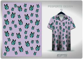 vektor hawaiian skjorta bakgrund image.butterfly mönster design, illustration, textil- bakgrund för hawaiian skjorta, tröja hawaiian skjorta