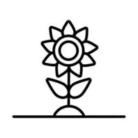 Symbol für den Stil der Blumenwachstumspflanze vektor