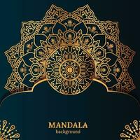 lyx mandala bakgrund med gyllene arabesk mönster arabisk islamisk öst stil. vektor