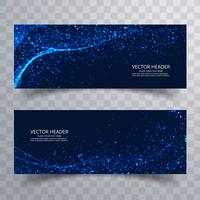 Abstrakt glänsande blått våg banners mall design vektor