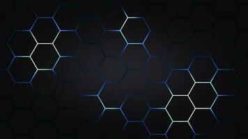 hexagonal abstrakt teknologi bakgrund. elektrisk glöd hexagonal bakgrund. vektor illustration.