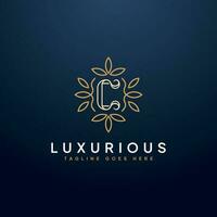Luxus Hauptstadt c Brief. elegant Logo Monogramm. Jahrgang Zier kalligraphisch Design vektor