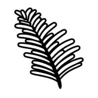 blad palm linje stil ikon vektor