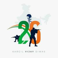 26 .. Juli kargil vijay diwas Design Konzept mit indisch Flagge und Heer Sozial Medien Post vektor