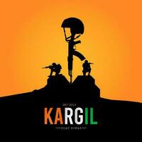 26 .. Juli kargil vijay diwas Design Konzept mit indisch Flagge und Heer Sozial Medien Post vektor
