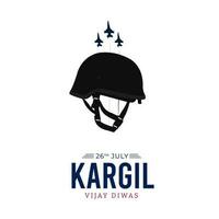 26: e juli kargil vijay diwas design begrepp med indisk flagga och armén social media posta vektor