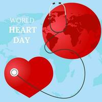 Postkarte Welt Herz Tag, Erde und Herz sind freunde mit jeder andere, Leben Speichern vektor