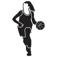 Basketball Mädchen Pose-solide vektor