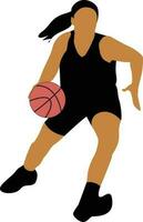 Damen Pose dribbeln Basketball Spieler vektor