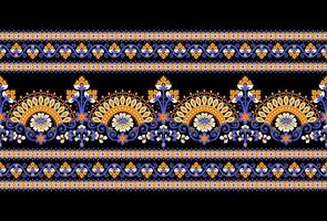 botanisch Blumen- nahtlos. Hintergrund nahtlos Muster geometrisch ethnisch Muster Design zum Hintergrund, Teppich, Hintergrund, Kleidung, Verpackung, Batik, Stoff, Drucken Textil- Illustration. vektor