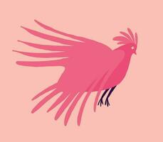 knäppa konstig rosa duva. en bisarr konstig fågel med en rosa Färg. vektor illustration