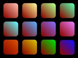 bunt Rubin Farbe Schatten linear Gradient Palette Farbfelder Netz Kit gerundet Quadrate Vorlage einstellen vektor