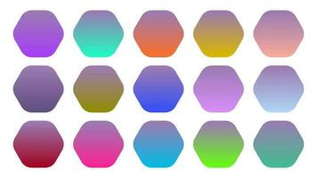 bunt Heidekraut Farbe Schatten linear Gradient Palette Farbfelder Netz Kit gerundet Sechsecke Vorlage einstellen vektor