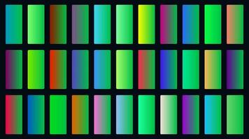 bunt Sittich Farbe Schatten linear Gradient Palette Farbfelder Netz Kit gerundet Rechtecke Vorlage einstellen vektor