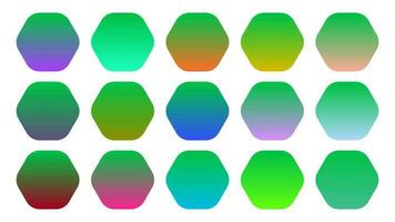 färgrik parakit Färg skugga linjär lutning palett färgrutor webb utrustning avrundad hexagoner mall uppsättning vektor