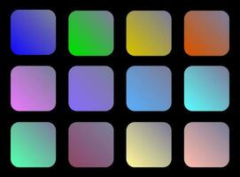 färgrik flinta Färg skugga linjär lutning palett färgrutor webb utrustning avrundad kvadrater mall uppsättning vektor