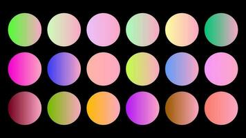 bunt Nelke Farbe Schatten linear Gradient Palette Farbfelder Netz Kit Kreise Vorlage einstellen vektor