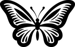 Schmetterling - - schwarz und Weiß isoliert Symbol - - Vektor Illustration