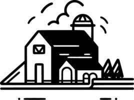 Bauernhof - - minimalistisch und eben Logo - - Vektor Illustration