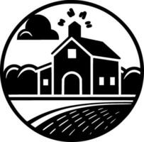 Bauernhof, minimalistisch und einfach Silhouette - - Vektor Illustration