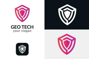 geo tech säkra logotyp vektor