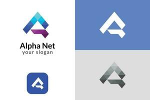Alpha Netz Logo Design vektor