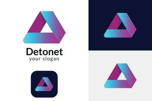 detonera d logotyp design vektor