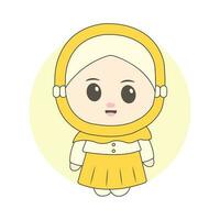 muslim chibi karaktär vektor