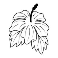 tropisk skön blomma. klotter enkel ClipArt. Allt objekt är målade om. vektor