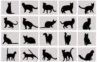 einstellen von Katzen Silhouetten auf ein Weiß Hintergrund. vektor