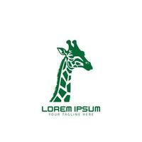 einfach minimalistisch Giraffe Silhouette zum wild Zoo Logo Design Vektor