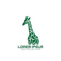 einfach minimalistisch Giraffe Logo Symbol Silhouette zum wild Zoo Logo Design Vektor Illustration