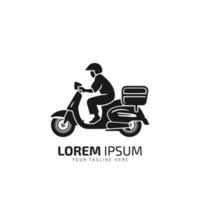 skoter eller cykel leverans beställa logotyp ikon design vektor illustration