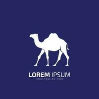 Weiß Kamel Illustration Tier Logo Silhouette auf Blau Hintergrund vektor