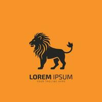 Löwe Logo Design Vektor Vorlage Illustration isoliert auf Gelb Hintergrund