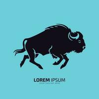 tjur logotyp ikon silhuett bison, oxe logotyp stil tjur vektor illustration buffel logotyp vektor silhuett isolerat svart tjur