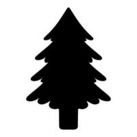 schwarz Silhouette von Weihnachten Baum. Tanne Baum schwarz Symbol isoliert auf Weiß Hintergrund. vektor