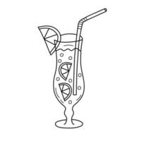 klotter cocktail isolerat på vit bakgrund. hand dragen vektor illustration