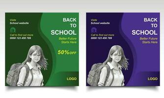 Schule Banner Design. Schule Eintritt Poster oder links lassen. vektor