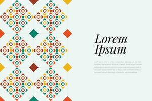 islamic dekorativ bakgrund i arabicum färgrik. enkel geometrisk mosaik- med färgrik islamic dekorativ detaljer. vektor