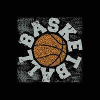 illustration basketboll. sport typografi, t-shirt grafik, affisch, baner, flygblad, skriva ut och vykort vektor