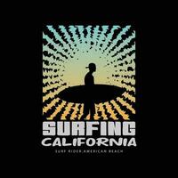 Kalifornien Surfen Vektor Illustration und Typografie, perfekt zum T-Shirts, Hoodies, druckt usw.