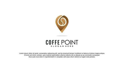 coffe logotyp med stift plats begrepp stil aning premie vektor