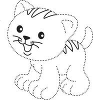 katt prickad linje öva dra tecknad serie klotter söt anime färg sida söt illustration teckning klämma konst karaktär chibi manga komisk vektor