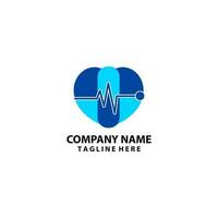 Herz Medizin Bewertung Logo Design Vektor