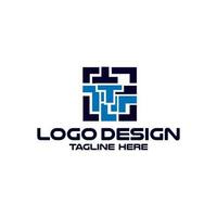 Brief t mit Matze Technologie Logo Design Vektor