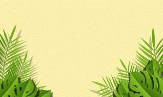Hallo Sommer- Konzept Hintergrund Design abstrakt Illustration mit exotisch Blätter. Sommer- Hintergrund und Banner vektor