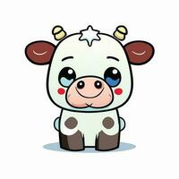 süß Karikatur ein Kuh auf Weiß Hintergrund vektor