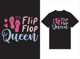 Flip Flop Königin Typografie t Hemd Design vektor